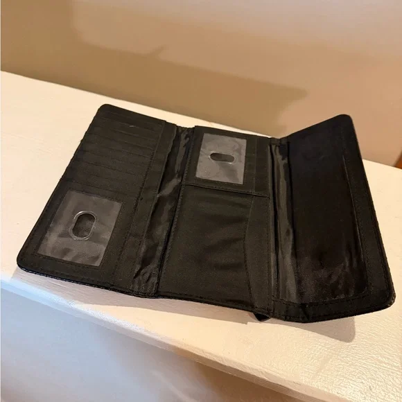 Kenneth Cole Reaction Black Snakeskin Wallet Clutch Organizer - Picture 4 of 6